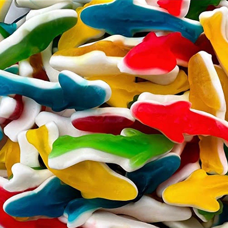 Bonbons requin lisses colorés · 100 g